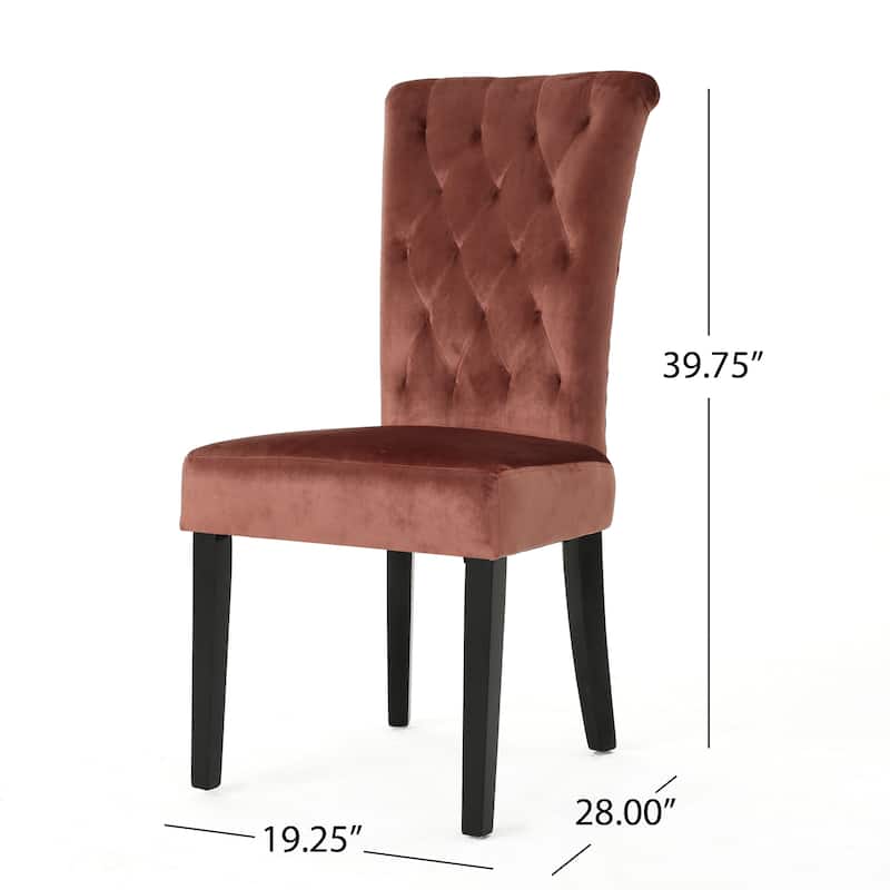 Velvet Tufted and Flared Dining Chairs