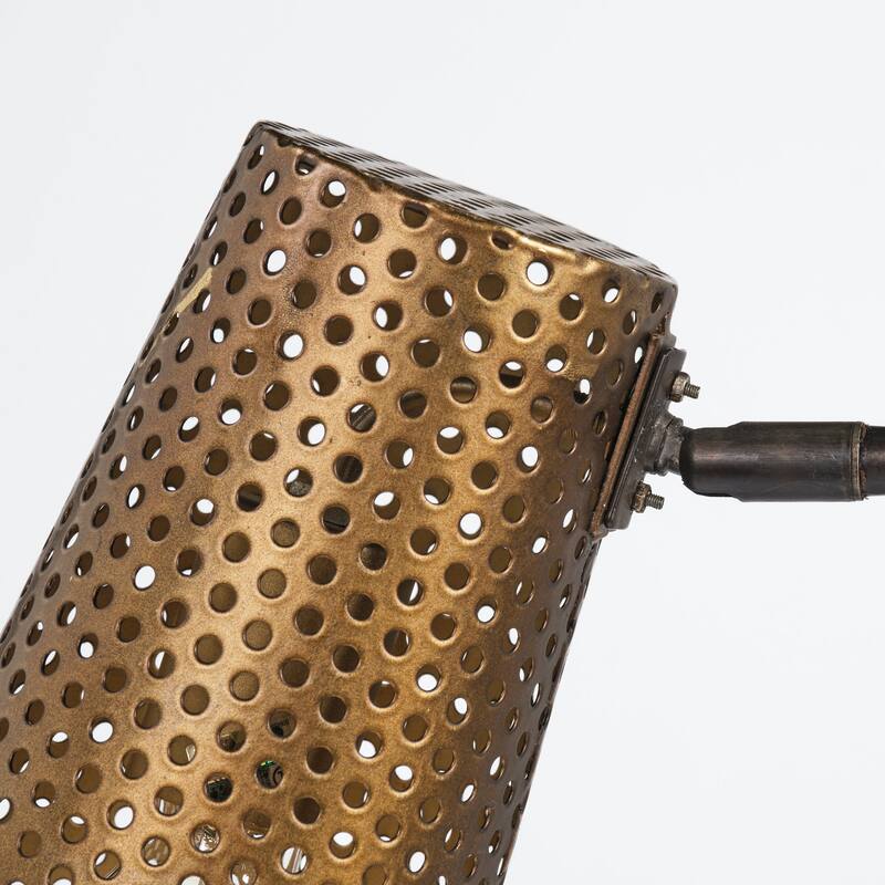 Wesley II (22.4"H) Gold/Black Perforated Metal Shade Table Lamp - 13.0L x 6.1W x 22.4H