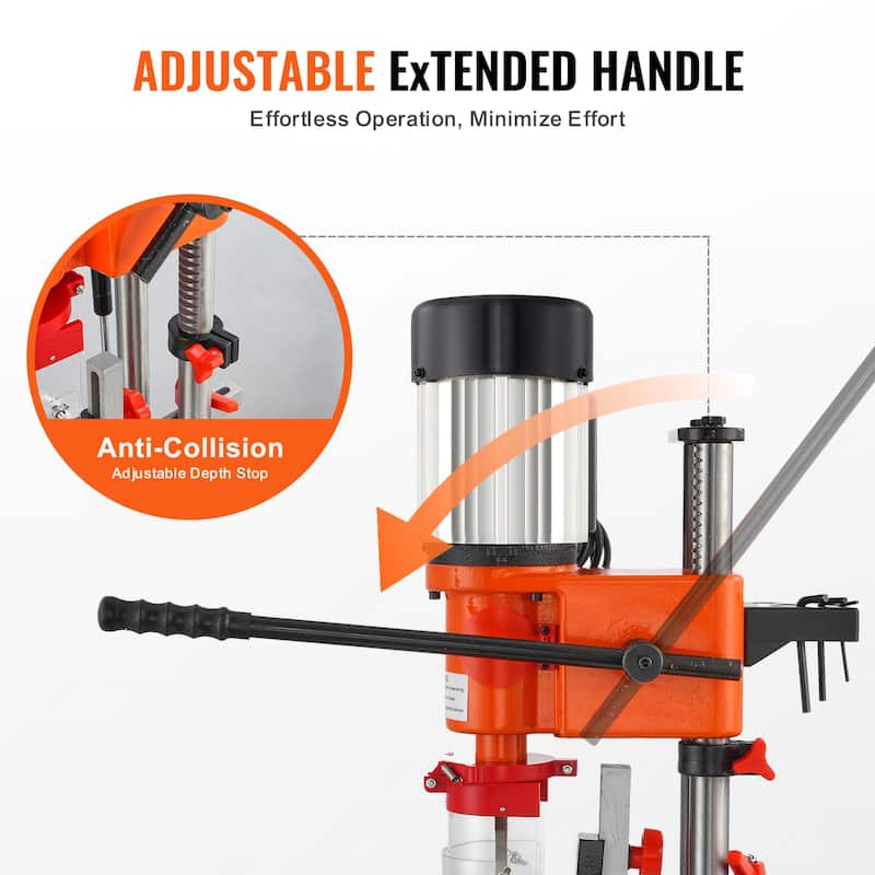 Benchtop Mortise Machine, 370W, 1725 RPM Woodworking Mortising Machine, with 1/4-Inch 3/8-Inch 1/2-Inch Workbench - 1725 RPM
