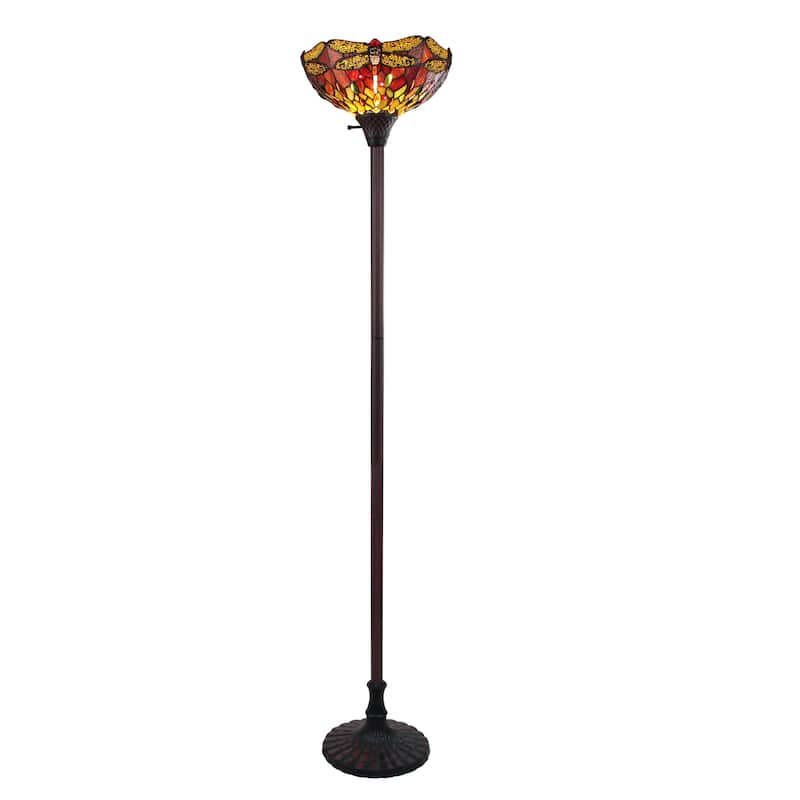 Tiffany-Style Dragonfly Design 1-light Dark Bronze Floor Lamp