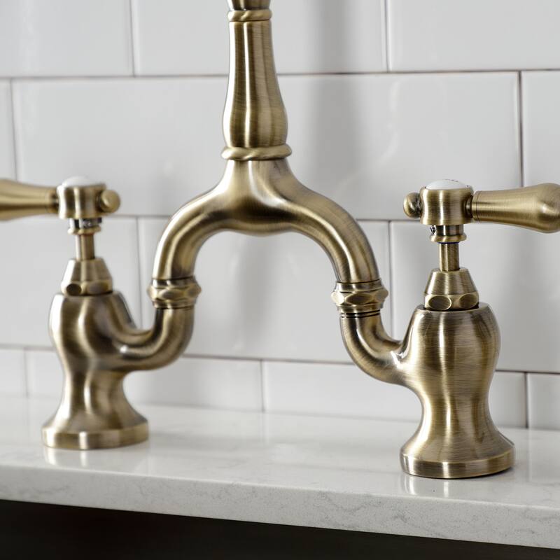 Kingston Brass Heirloom Bridge Kitchen Faucets with Brass Sprayer