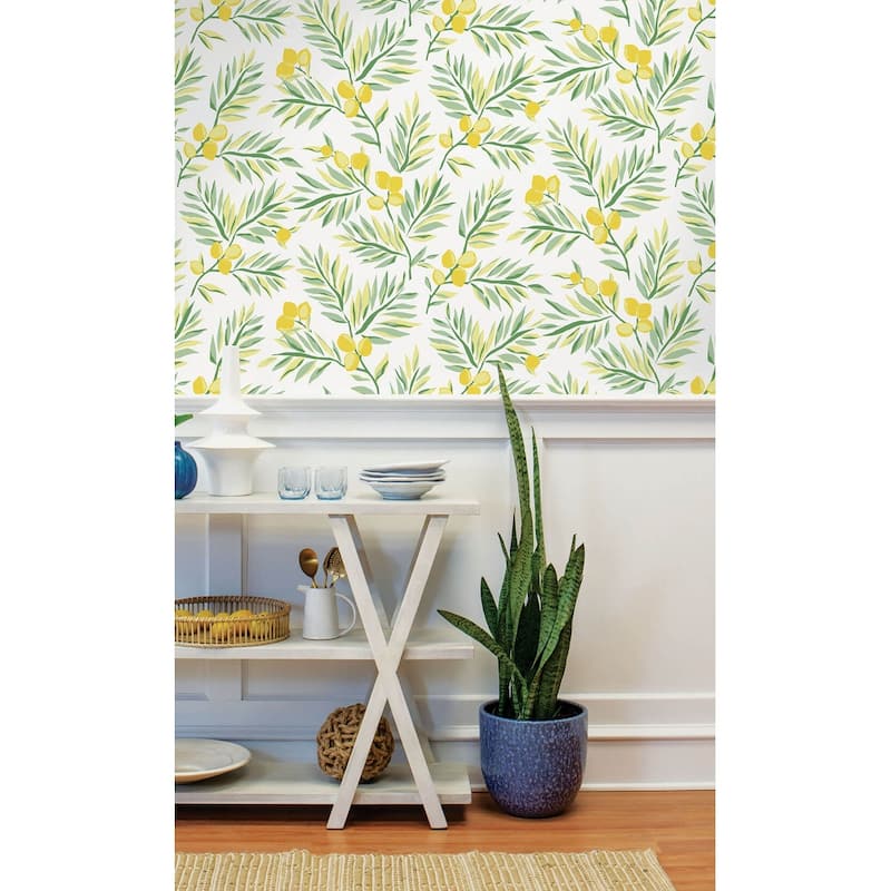 NextWall Lemon Branch Peel and Stick Removable Wallpaper - 20.5 in. W x 18 ft. L