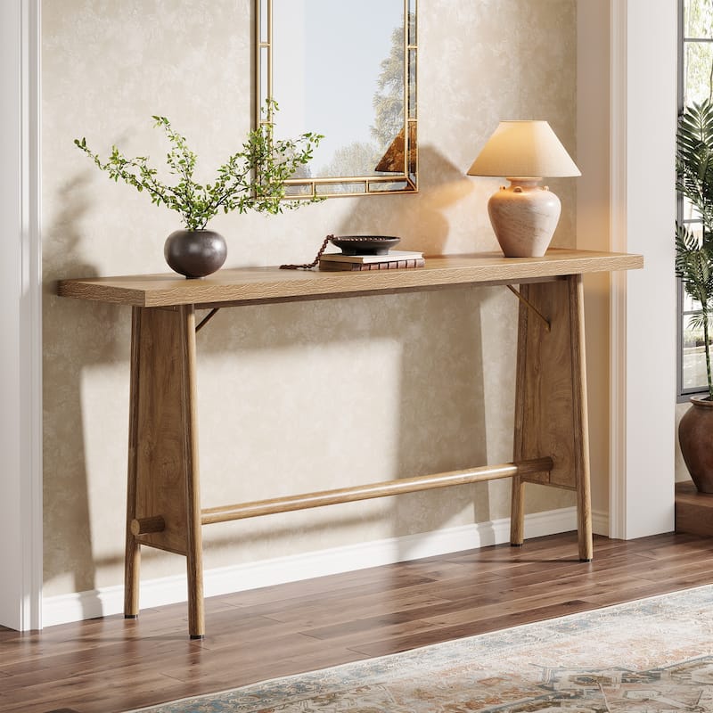 63" Long Entryway Table, Modern Console Table with Metal Legs