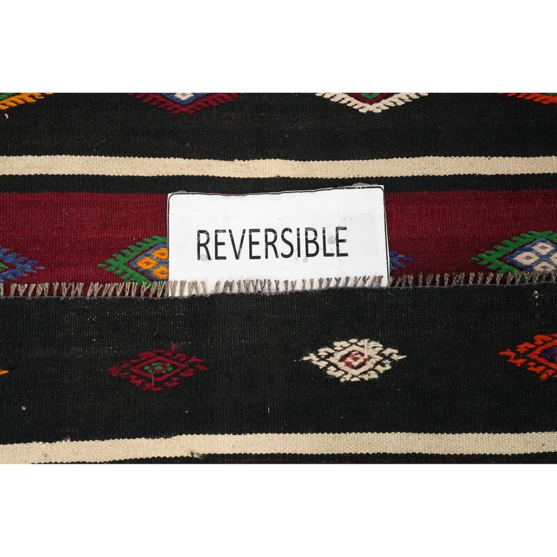 Hand Woven Oriental 100% Wool Carpet Southwestern Tribal Red Kilim Area Rug - 10' 7'' X 5' 10''