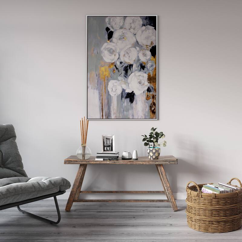 Blanc Fleur, Framed Painting