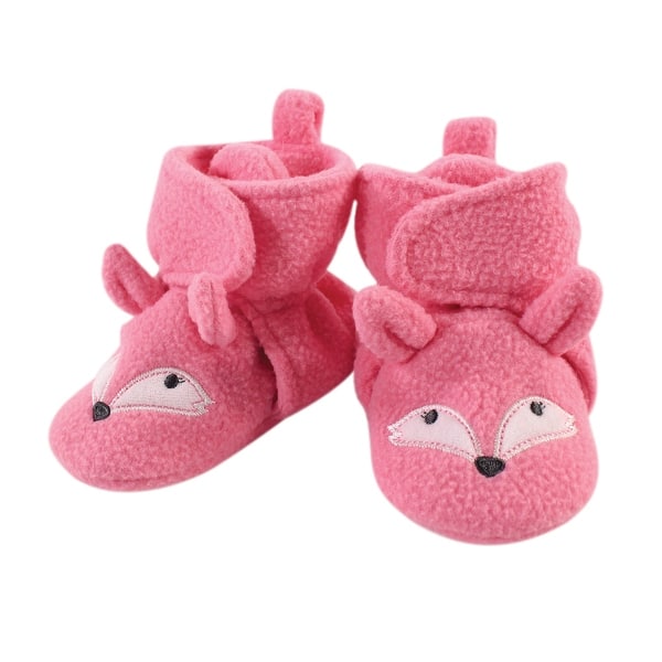 slide 1 of 1, Hudson Baby Infant Girl Cozy Fleece Booties, Miss Fox Miss Fox - 0-6 Months