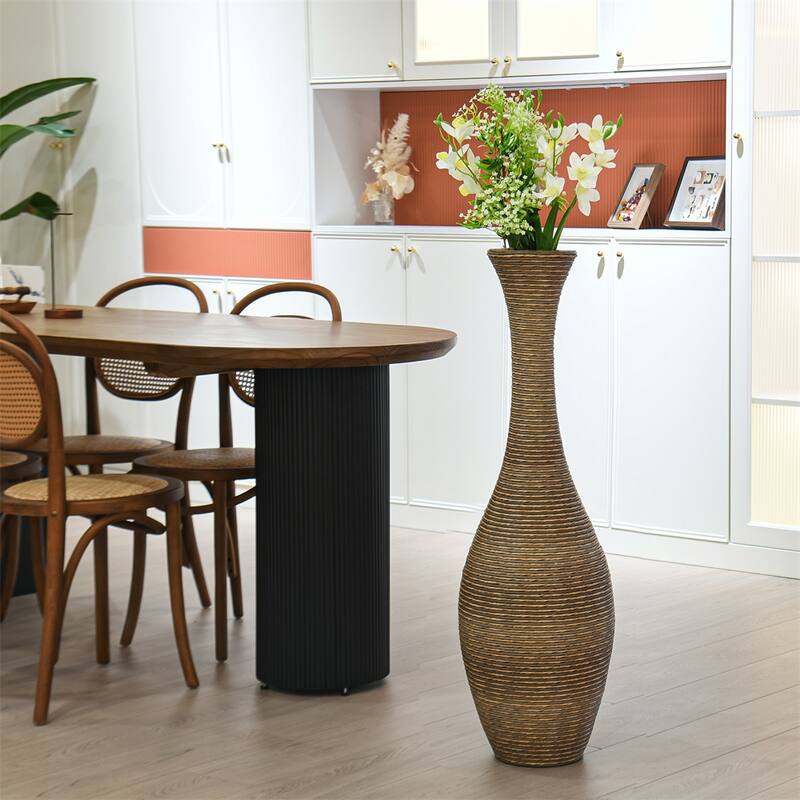 39-inch Tall Artificial Rattan Floor Vase in Elegant,Statement Piece