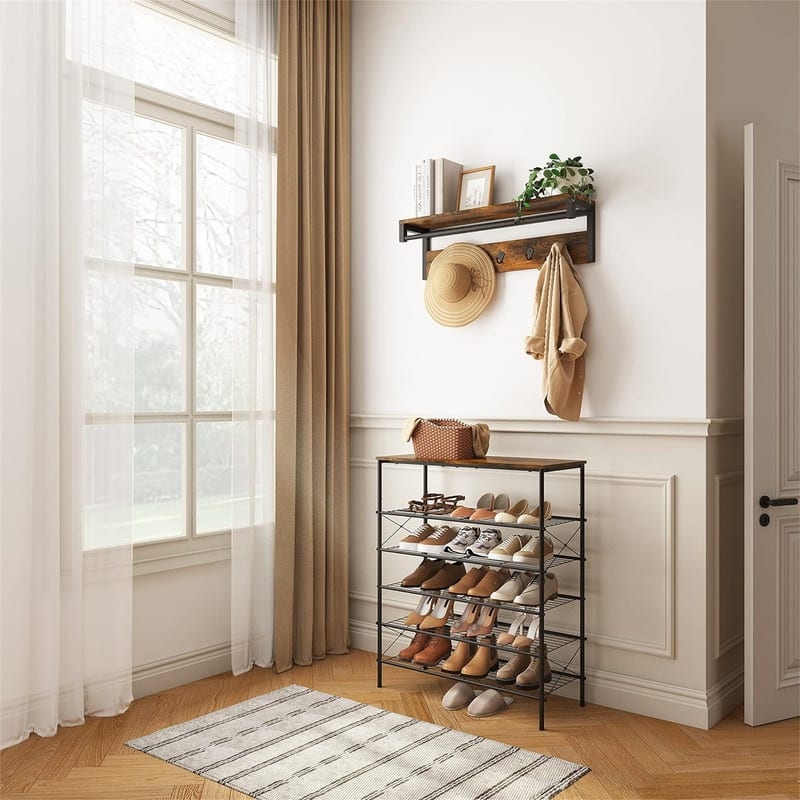 6 Tier Shoe Rack Organizer for 20-24 Pairs of Shoes - 11.8"D x 29.65"W x 39.4"H