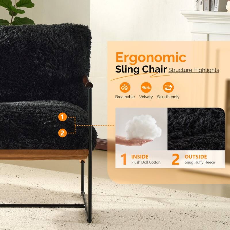 Lazy Chair - Rubber Wood Arms, Iron Frame (Living Room/Bedroom)