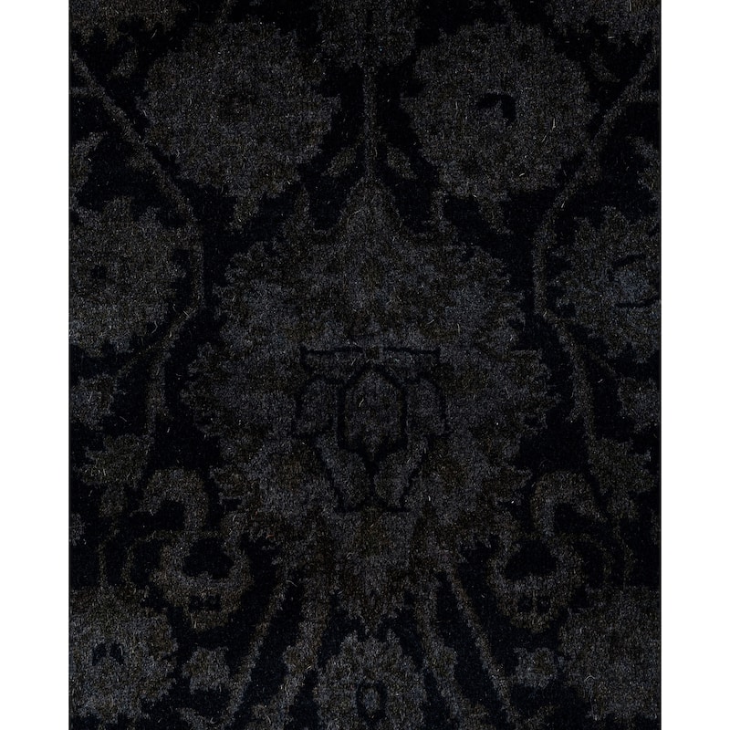 Overdyed One-of-a-Kind Hand-Knotted Area Rug - Black - 2' 8" x 12' 2"