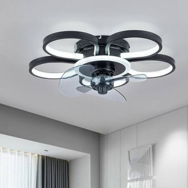 slide 2 of 16, Metal Small Flower Shape 5 Lights LED Ceiling Fan Dimmable for Kids