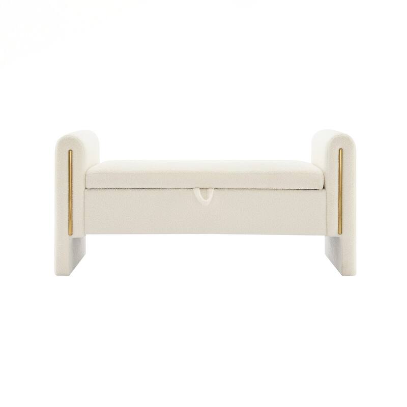 Bench with Arms and Storage,Upholstered Large Foot Rest Stool, Comfy Window Vanity Bench for Living Room,Bedroom,Dorm