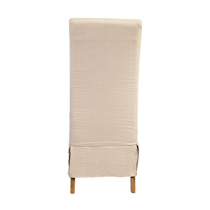 Furniture Classics Fabric Linen Slip Covered Parsons Chair - Cream