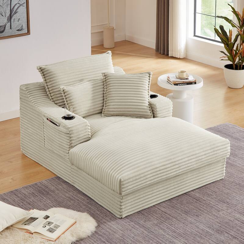 Rossetta 47'' Modern Comfortable Unique Cushion Design Cushioned Compression Corduroy Sofa with Spacious Depth