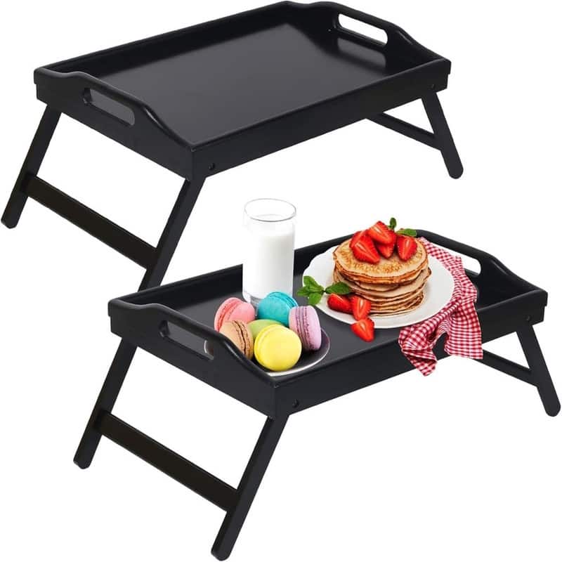 Bed Tray Table with Foldable Legs