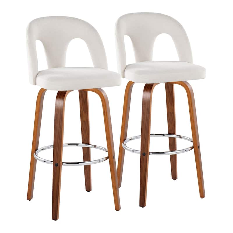 Ava Upholstered 30" Fixed-Height Counter Stool - Set of 2 - White