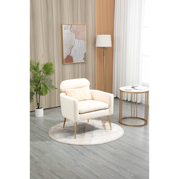 Vintage Accent Chair Neck Support Leisure Single Chair Velvet Thicken