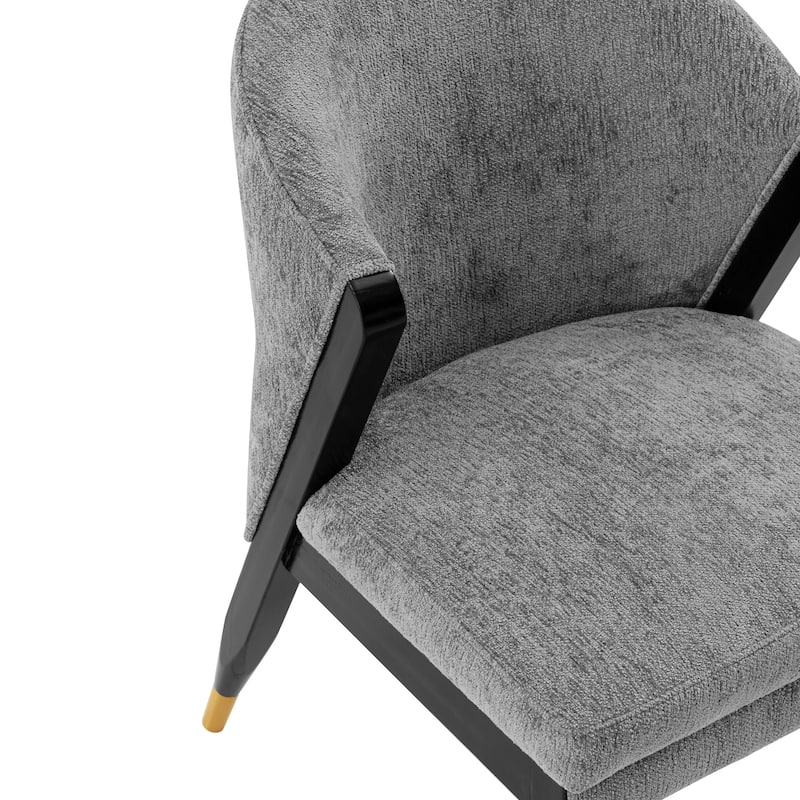 Manhattan Comfort Ola Chenille Wood Dining Chair