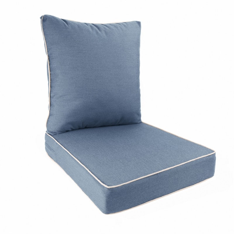 Sunbrella Contrast Corded Deep Seat Cushion by Austin Horn Classics - Denim
