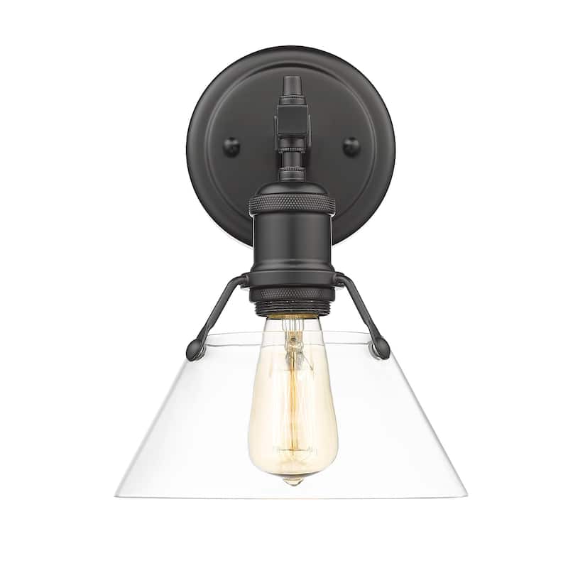 Yep by Golden Lighting Orwell 1-light Vanity in Matte Black and Clear Glass