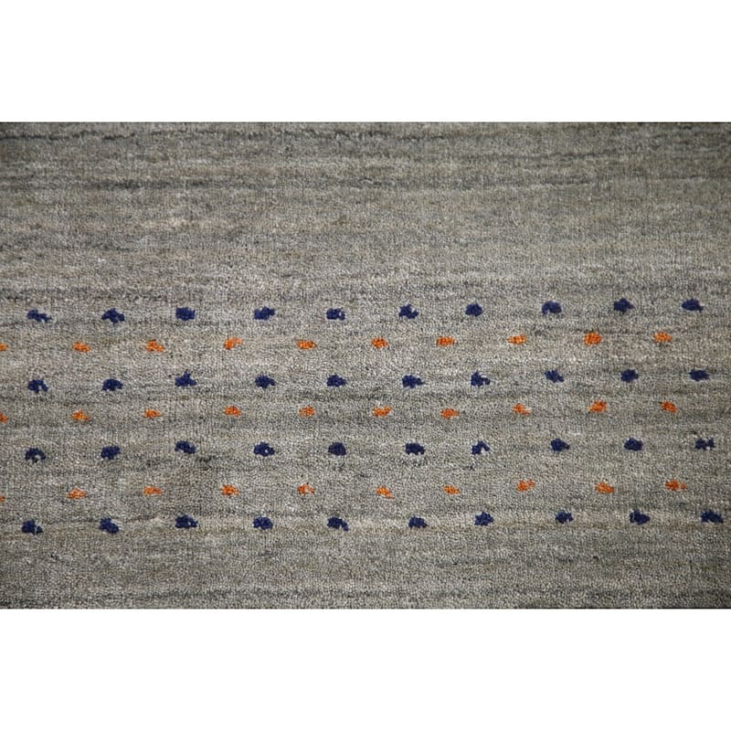 Gabbeh Indian Area Rug Hand-Knotted Wool Carpet - 8'3"x 9'10"
