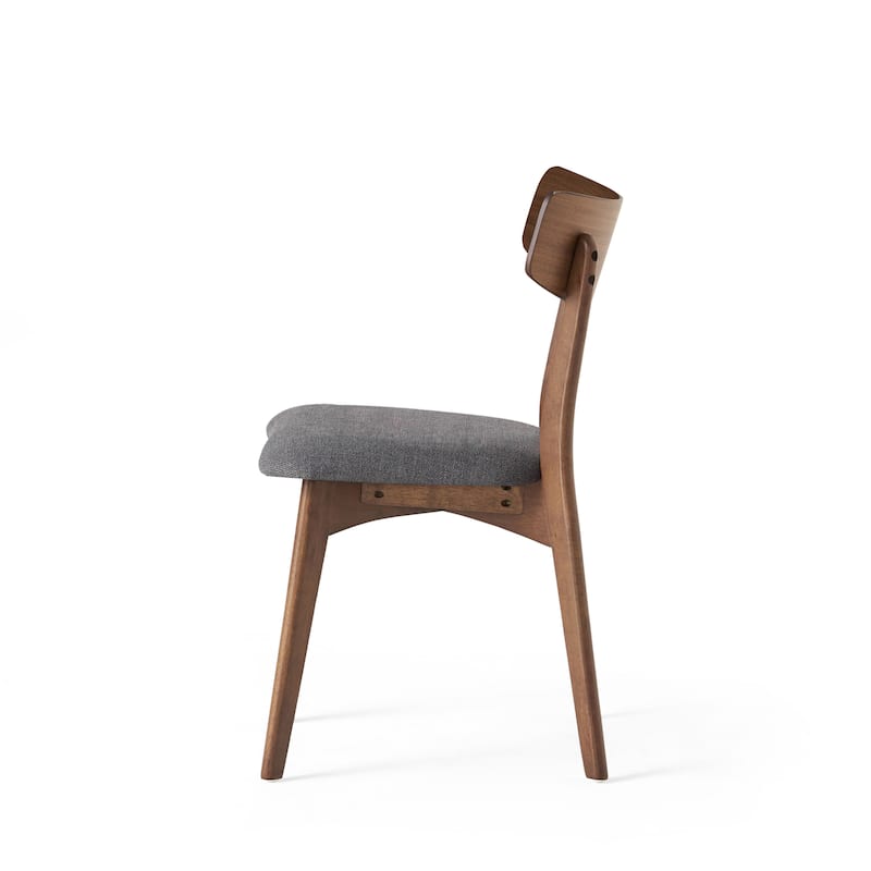 Chazz Mid-Century Modern Upholstered Rubberwood Dining Chairs (Set of 2) by Christopher Knight Home