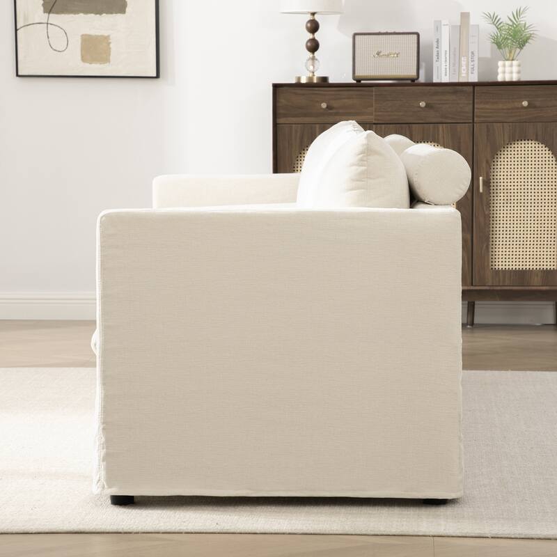 82.7" W Chenille Fabric Comfortable 2-Seater Sofa With Plush Cushion,Loveseat With Pillows