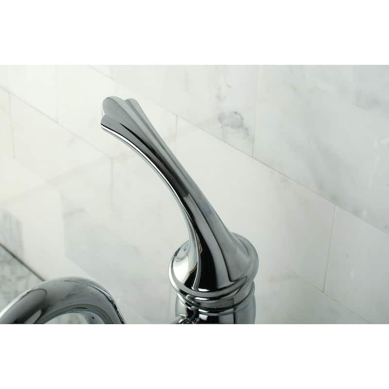 Kingston Brass Georgian Vessel Faucet with Deck Plate and Metal Lever