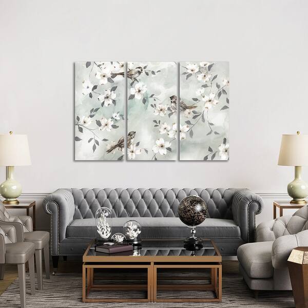 slide 4 of 3, iCanvas "Spring Solo Serenade" by Nan 3-Piece Canvas Wall Art Set 40x60x1.5