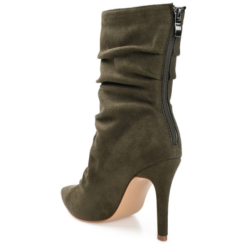 Journee Collection Women's Markie Back Heel Zip Stiletto Booties
