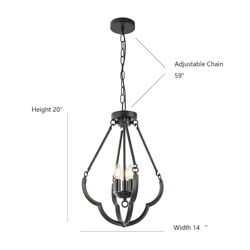 Kenza 3-Light Farmhouse Chandelier Ceiling Light - 14 In. Wide