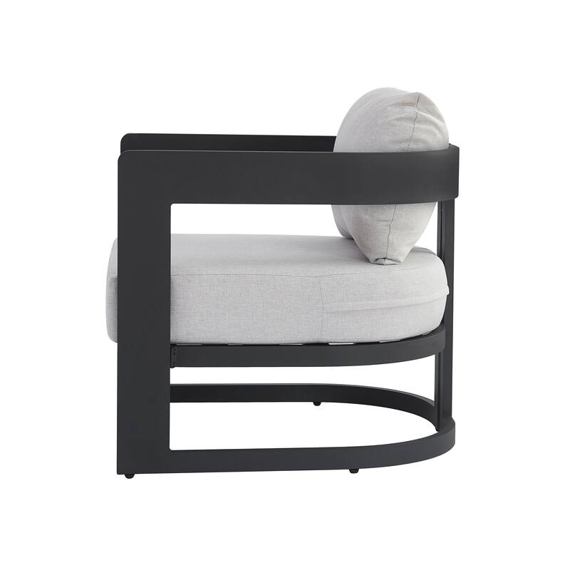 Christopher Knight Home - Modern Outdoor Aluminum Sofa Set with Cushions - 3-Piece Conversation Set