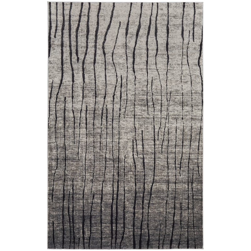 Grand Bazaar Kiba Machine Made Abstract Transitional Area Rug - 5'3" x 7'6" - Gray/Black/Taupe
