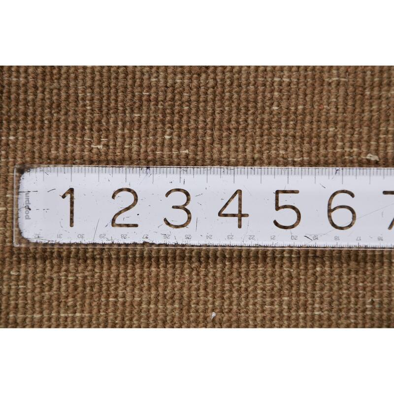 Hand Knotted Oriental 100% Wool Carpet Modern Solid Brown Gabbeh Area Rug - 9' 10'' X 5' 0''