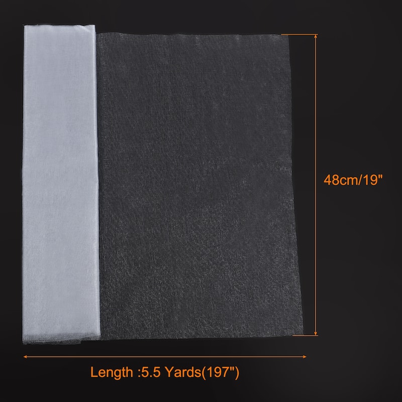 19" by 5.5 Yard Tulle Fabric Backdrop Curtains for Decor Wedding - Silver Gray
