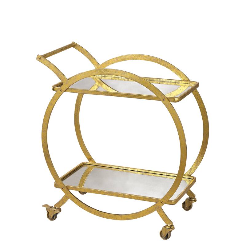 Sterling Ring Bar Cart - Serving Cart - Glass - Gold