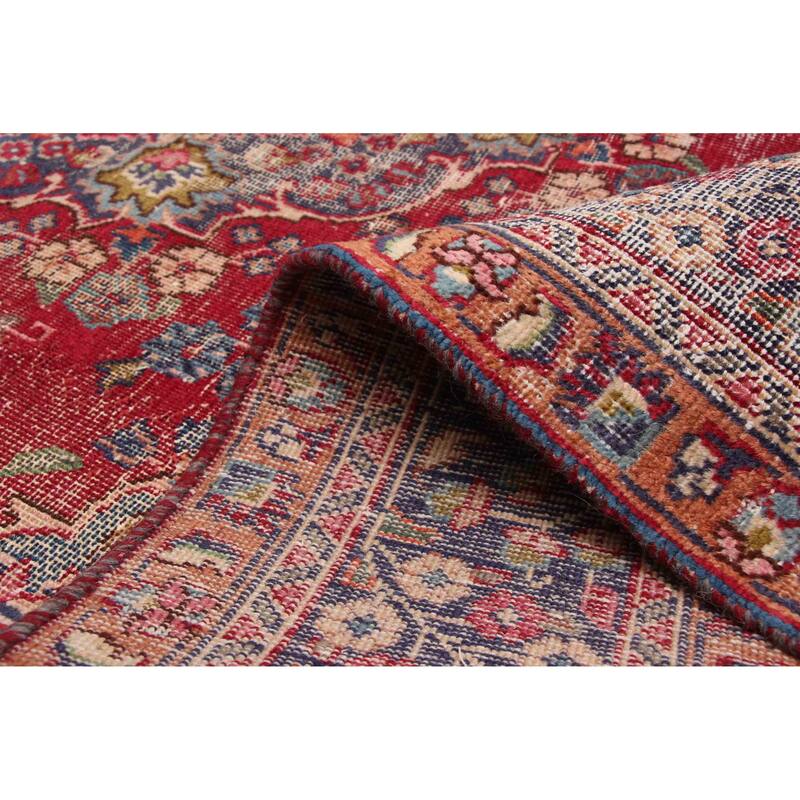 ECARPETGALLERY Hand-knotted Antalya Vintage Burgundy Wool Rug - 6'1 x 9'3