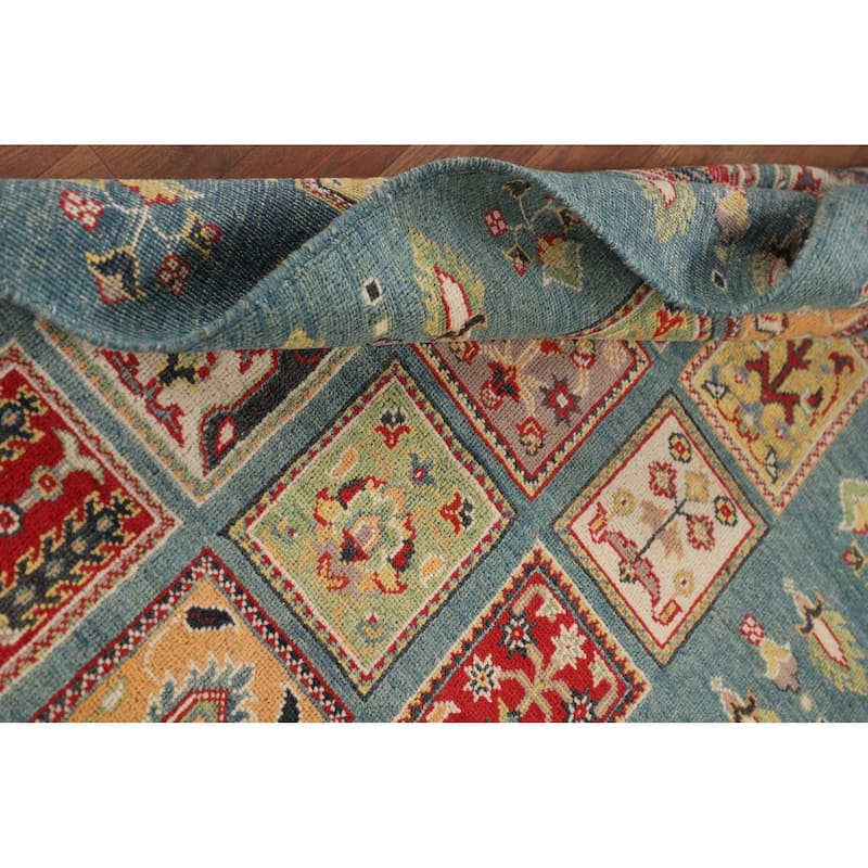Garden Design Blue Kazak Accent Rug Handmade Wool Carpet - 3'4" x 5'3"
