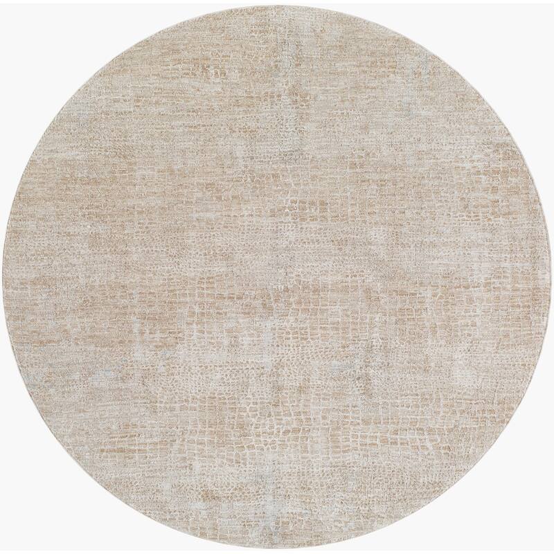Livabliss Casual Masterpiece Diamond Area Rug - 6'7" x 6'7" Round - Light Gray