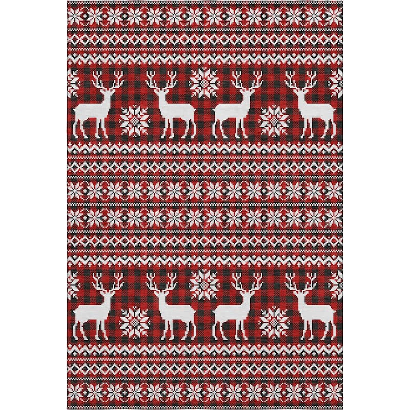 Premium Washable Super Soft Christmas Reindeer Mayfield Rug