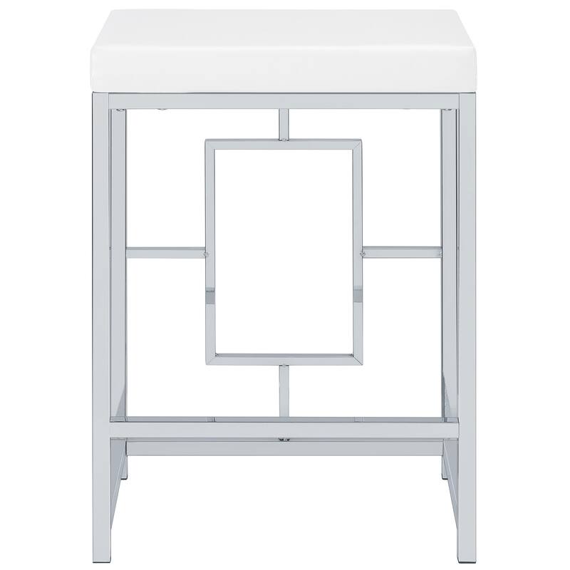Laguna White 5-piece Counter Height Table with Pot Rack