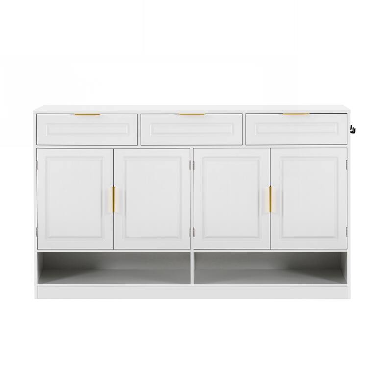 Farmhouse Sideboard with 3 Drawers & 4 Doors