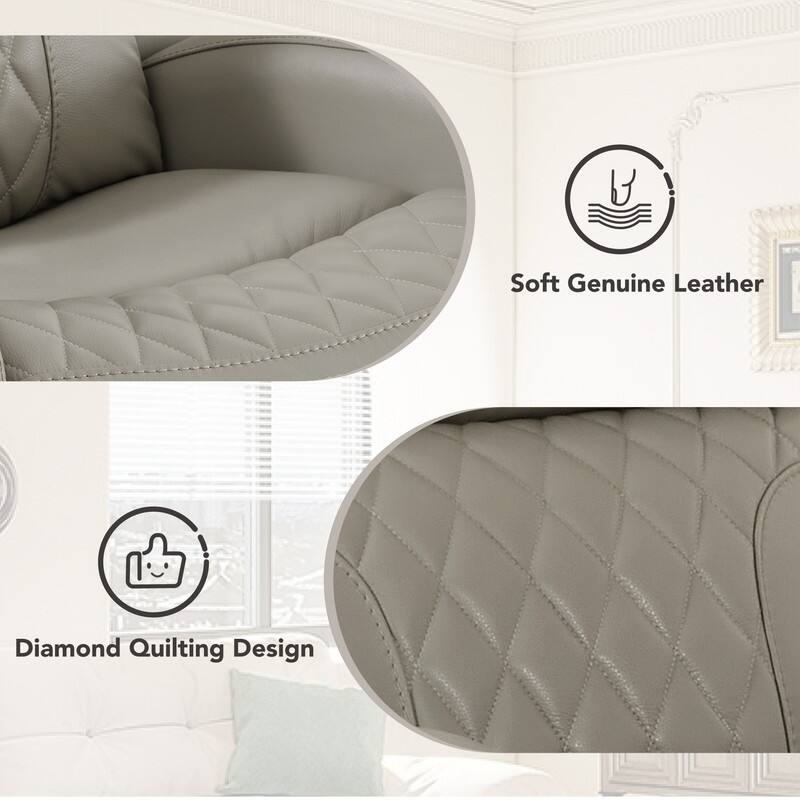 Spruce & Spring Leather Dual-Motor Power Lay Flat Recliner with Power Headrest