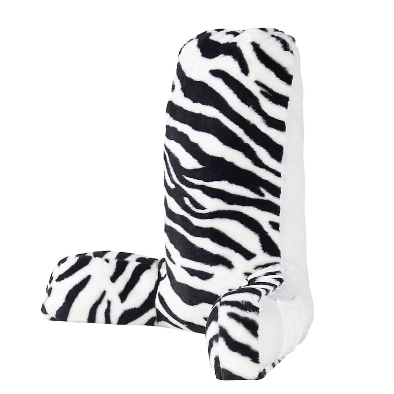 Home Soft Things Animal Pattern FauxFur Bedrest - 28" x 30" x17" - Zebra