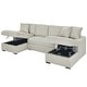 preview thumbnail 7 of 8, 122" Oversized Modern U-shaped Sleeper Sectional Sofa with Double Storage Chaise