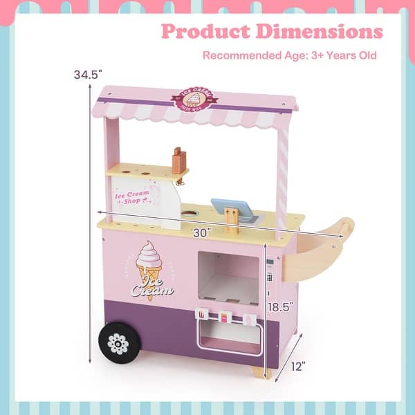 Gymax Kids Ice Cream Cart w/ Vending Machine & Ice Cream Maker Toys