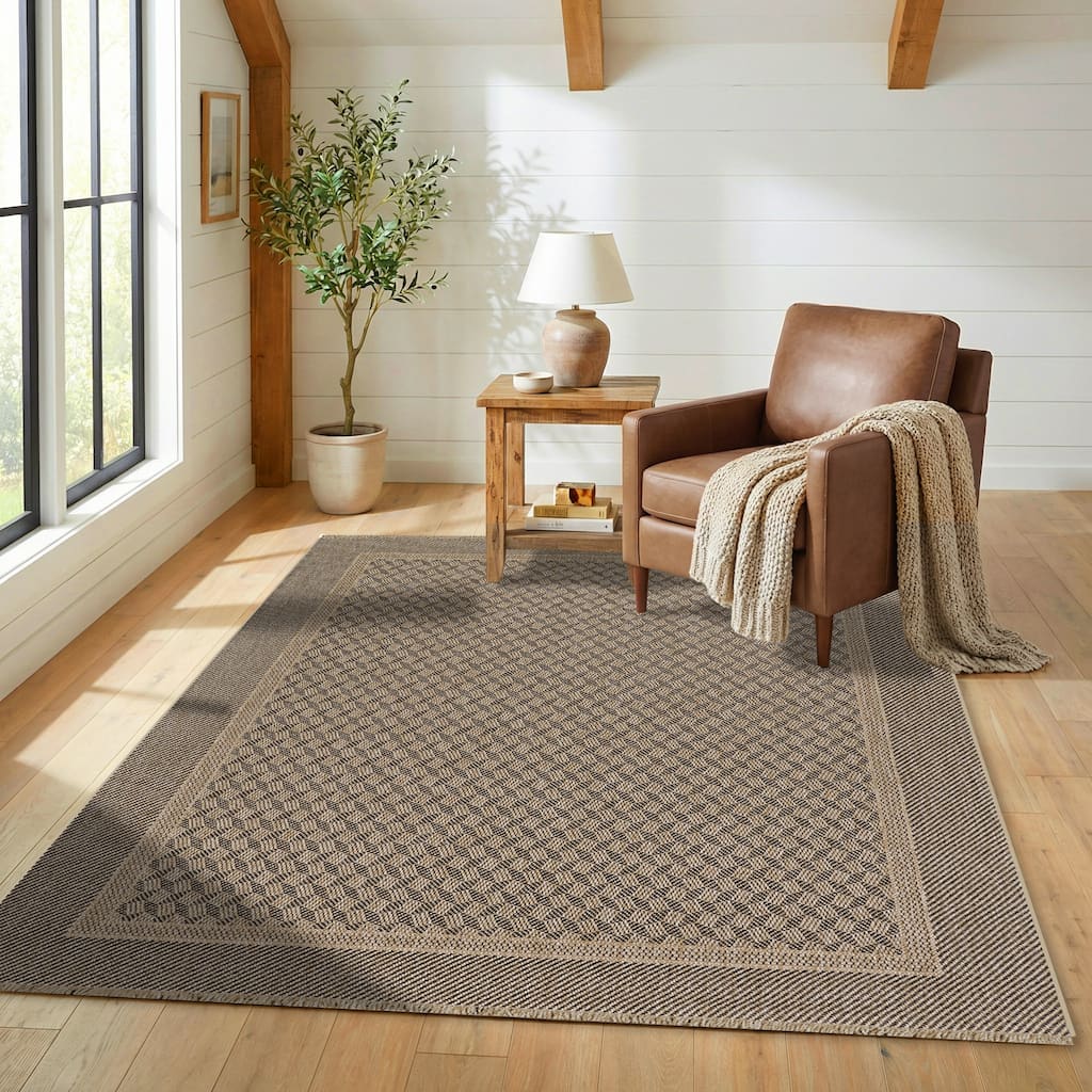 Dream Decor Rugs Triballe Metyr Brown Indoor Outdoor Area Rug