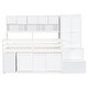 preview thumbnail 12 of 29, Efficient Twin Size Wooden Loft Bed Big Storage, Under-bed Desk, Drawers and Integrated Wardrobe, Mobile Workstation, White