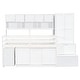 preview thumbnail 12 of 29, Twin Size Wooden Loft Bed with Desk, Drawers and Shelves, White