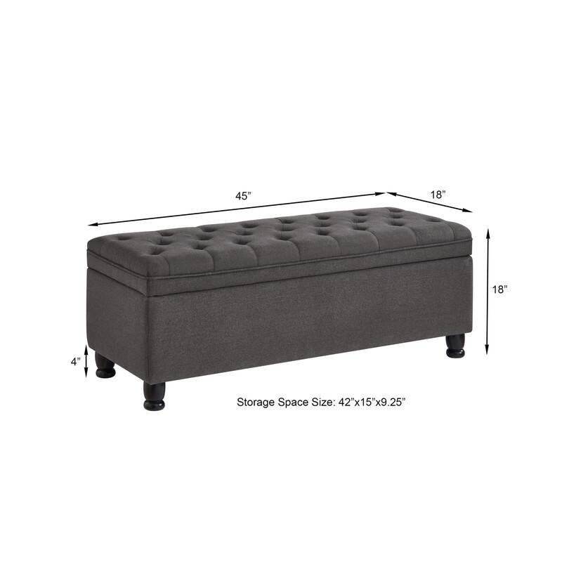 Storage Bench with Spindle Wooden Legs